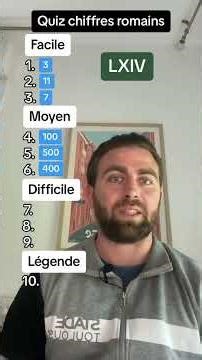Quiz sur les chiffres romains #quiz #cultureg #apprendre #culturegenerale #chiffre