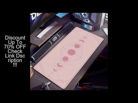 XXL Computer Desk Pad Pink Art keyboardpad Moon Space Mousepad Laptop Table Mat 900x400mm Rubber Ant