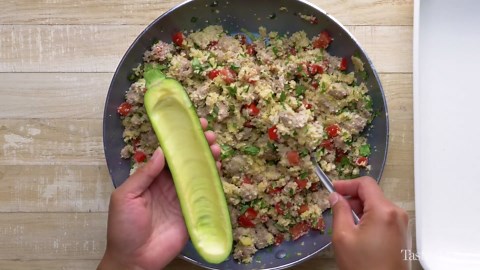 Sausage-Stuffed Zucchini