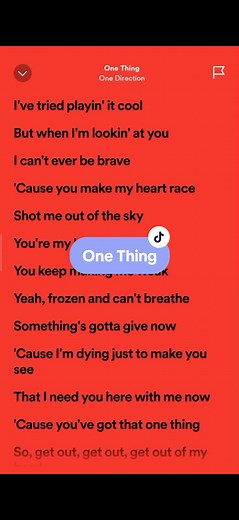 One Direction - One Thing Lyrics