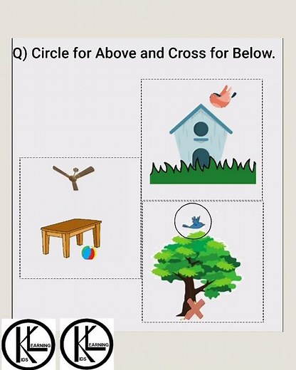 Above and Below Concept | Worksheet for Kindergarten | Kids Worksheet | Easy worksheet for kids |