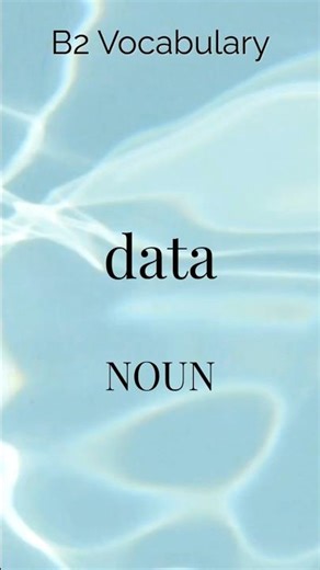 Learn English Vocabulary: Data Meaning & Example (Information)