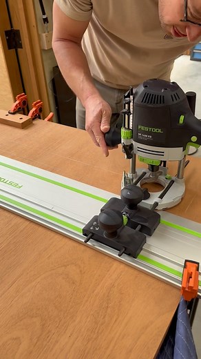 Chris Gibson on Instagram: "Use the festool track guide and special router bit to recess these reinforcing strips from @poettkerusa in the underside of the mahogany extension table. #CustomTable #MahoganyTable #DiningTable #Handmade #CustomWoodworking #CustomFurniture #ModernDiningTable #MahoganyDiningTable #interiordesign #bespokefurniture"