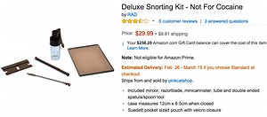 Deluxe Snorting Kit is not for cocaine