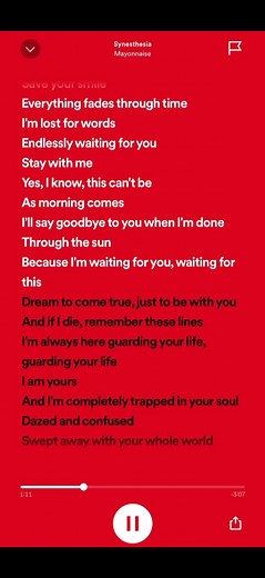 Synesthesia - Mayonnaise 🎶 Lyrics Video