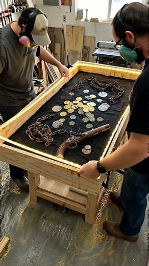 DIY Pirate Treasure Epoxy Table (Incredibly Satisfying Build!) 🏴‍☠️✨