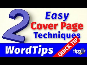 2 Easy Ways to Add a Cover Page
