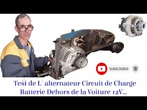 Testing the alternator and battery charging circuit outside the car (12V)...
