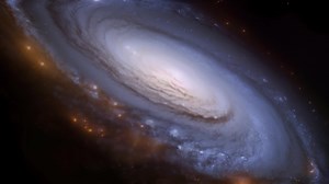 Download Scene of universe with Spiral galaxy for free