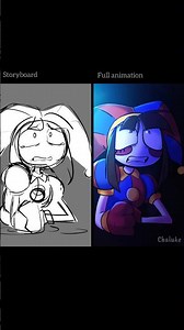 Storyboard vs final animation of Survivor Guilt animation #art #digitalcircus #tadc #funnybunny