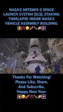 NASA’S ARTEMIS-2 SPACE LAUNCH SYSTEM SLS, STAKING TIMELAPSE INSIDE NASA’S VEHICLE ASSEMBLY BUILDING.