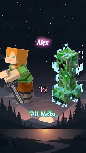 Minecraft Alex Vs All Mobs 🥶😈