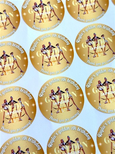Huntrix Golden Birthday Stickers, Huntrix Golden Birthday, Huntrix Golden, Golden Huntrix, K Pop Demon Hunters Golden, Huntrix Golden Theme - Etsy