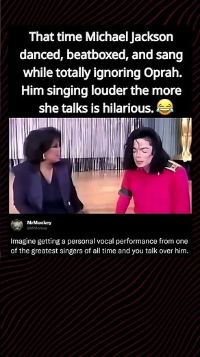 Michael Jackson beatboxing while ignoring Oprah