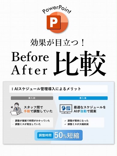 パワーポイント比較スライドの作り方