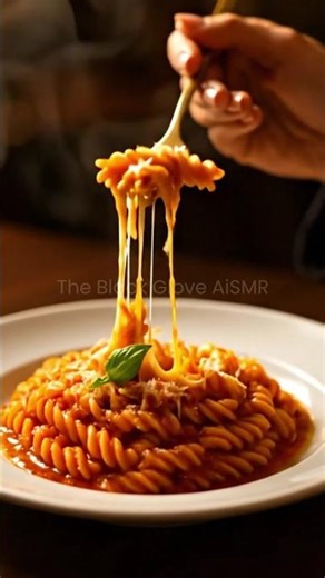 Fusilli Pasta ASMR🍝🤤– Twisty Bites in Spicy Red Sauce!