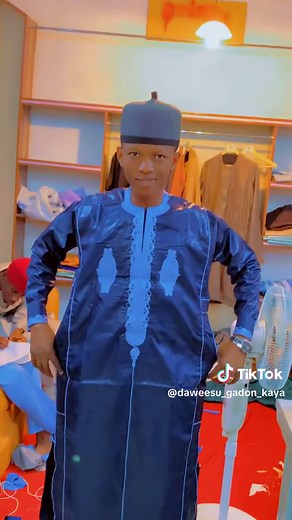 Traditional Blue Garment with Decorative Patterns