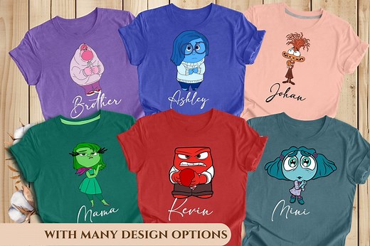Personalized Inside Out Characters Costume, Inside Out 2 Shirt, Inside Out Group Matching, Inside Out 2 Family Party, Halloween Matching - Etsy