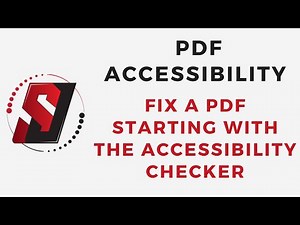 Fix a PDF starting with the Accessibility Checker in Adobe Acrobat Pro