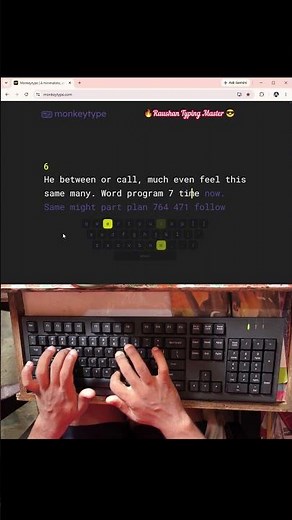 ⚡ 82 WPM Typing Speed Test | Can You Beat This Speed? ⌨️🔥 #monkeytype #asmr #raushantypingmaster