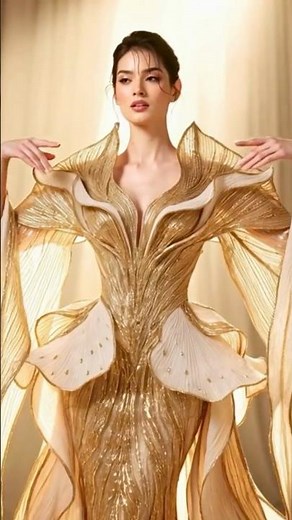 Golden Lotus Luxury Wedding Dresses 2026 ✨ Elegant Champagne Lotus Bridal Runway