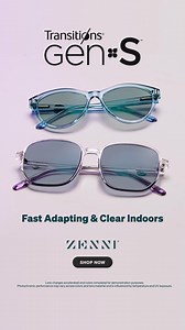 Experience effortless vision with ultra responsive light intelligent lenses. Transitions® Gen S™ lenses come in 8 optimized colors that darken in seconds and return to clear fast. | Zenni Optical | Facebook