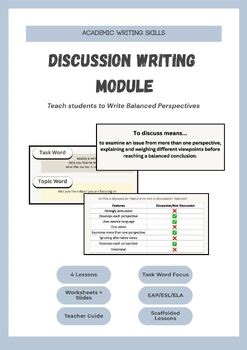 Discussion Writing Module Academic Writing for EAP/ELA/Advanced ESL
