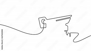 Continuous one line drawing of outdoor surveillance camera motion design. Single line art on the theme of CCTV, security camera and face recognition people traffic graphic animation