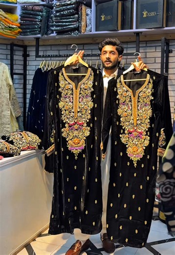 Timeless Luxury: 3-PC Stitched Velvet Suit