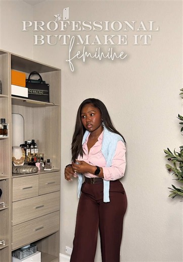 Corporate Girl Outfit: Professional & Feminine Work Look 🩷🤎🍂