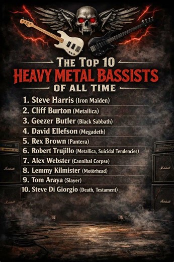 The Top 10 Heavy Metal Bassists of all time