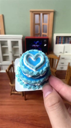 Mini kitchen mini two-layer cake #mini kitchen #mini food play #miniature food play