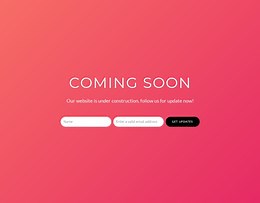 Coming soon with subscribe form - Html Code Example by Nicepage