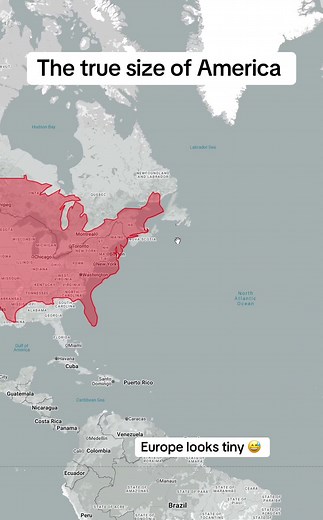 The True Size of America Compared to the World