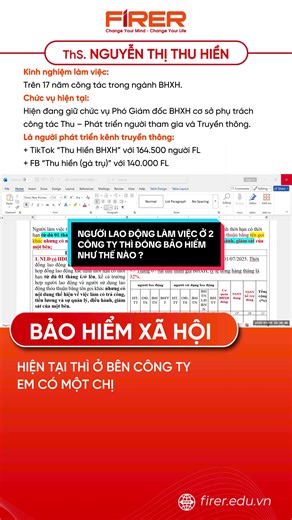 NGƯỜI LAO ĐỘNG LÀM VIỆC Ở 2 CÔNG TY THÌ ĐÓNG BẢO HIỂM NHƯ THẾ NÀO ? ----------------------------- HỌC VIỆN ĐÀO TẠO FIRER 📍Địa chỉ: 92 Huỳnh Tấn Phát, Phường Hoà Cường, TP Đà Nẵng #baohiemxahoi #hanhchinhnhansu #bhxh #hcns #firer