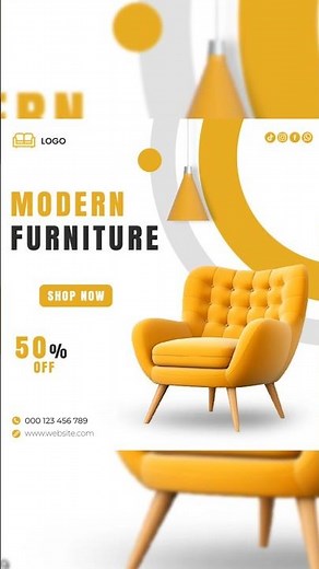 Modern Furniture Design in Photoshop | Luxury Social Media Post Tutorial