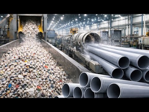 How Plastic Scrap is Recycled to Make PVC Sewer Pipes in Factory| Amazing Manufacturing Process
