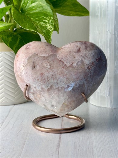 Pink Amethyst Heart on Rose Gold Stand // Polished Crystal Natural Pastel Quartz Stone Display Decor Mineral Rock Heart Chakra Healing - Etsy
