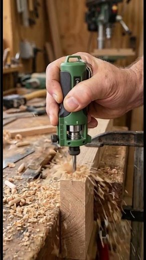 Tiny Mini Drill Machine in Action! 🔥🪵 #wood #toolreview #woodworking #toollovers