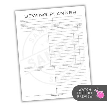 Sewing Project Planner | 5-Page Printable PDF Bundle