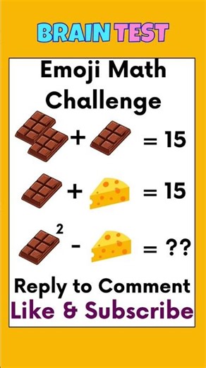 Emoji Math Challenge Part 9 #mathchallenge #mathpuzzle #shorts