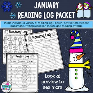 January Snowman Reading Log Packet