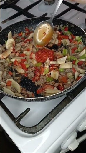 🍝 Pasta with Ground Meat #foodblogger #easysalad #cooking #foodlove