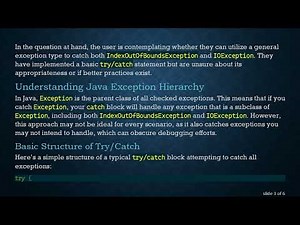 Understanding the Java Try / Catch Statement: How to Handle Multiple Exception Types Effectively