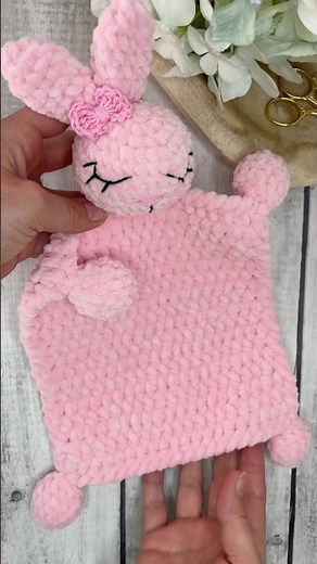 Crochet bunny lovey tutorial 🐰#tommyssheep #crochetpatterns #crochetlovey #crochetbunny