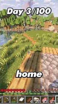 100 days - as a Noob in Hardcore Minecraft - Day 3/100 #minecraft #100days