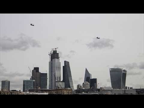 Chinook Helicopters flying over London, UK