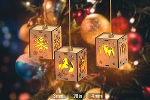 SVG Bundle Tea Light Holder Vector File Hanging Boxes Christmas Tree Ornament - Etsy
