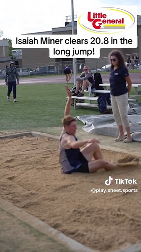 Nicholas County’s Isaiah Miner clears 20.8 feet in the long jump in the Class AA Region 3 track meet! #trackandfield #track #longjump #longjumper #field #westvirginia
