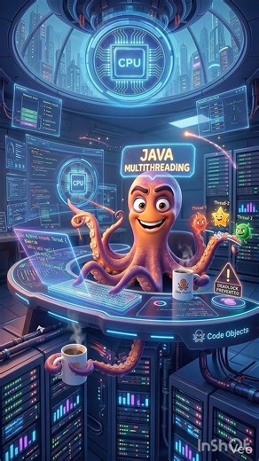 Java Multithreading Explained! 🐙⚡ #Java #Coding